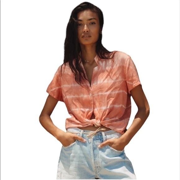 Anthropologie Cloth & Stone Tie Dye Buttondown Medium - Picture 1 of 5